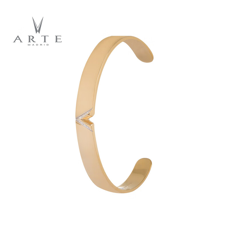 ARTE艾尔蒂 Bold V手镯镶钻6颗白色圆形晶钻手镯 S(45)
