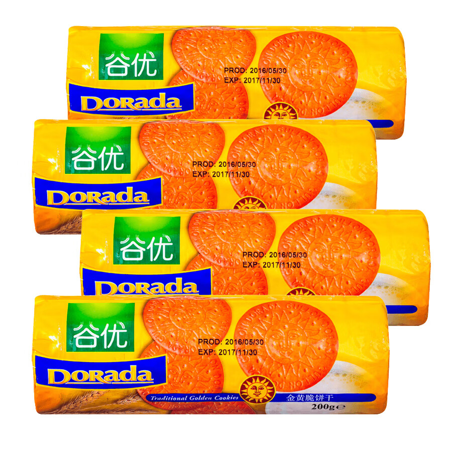 谷优谷优饼干金黄脆饼200g谷物粗粮饼干营养代餐饱腹休闲零食网红食品