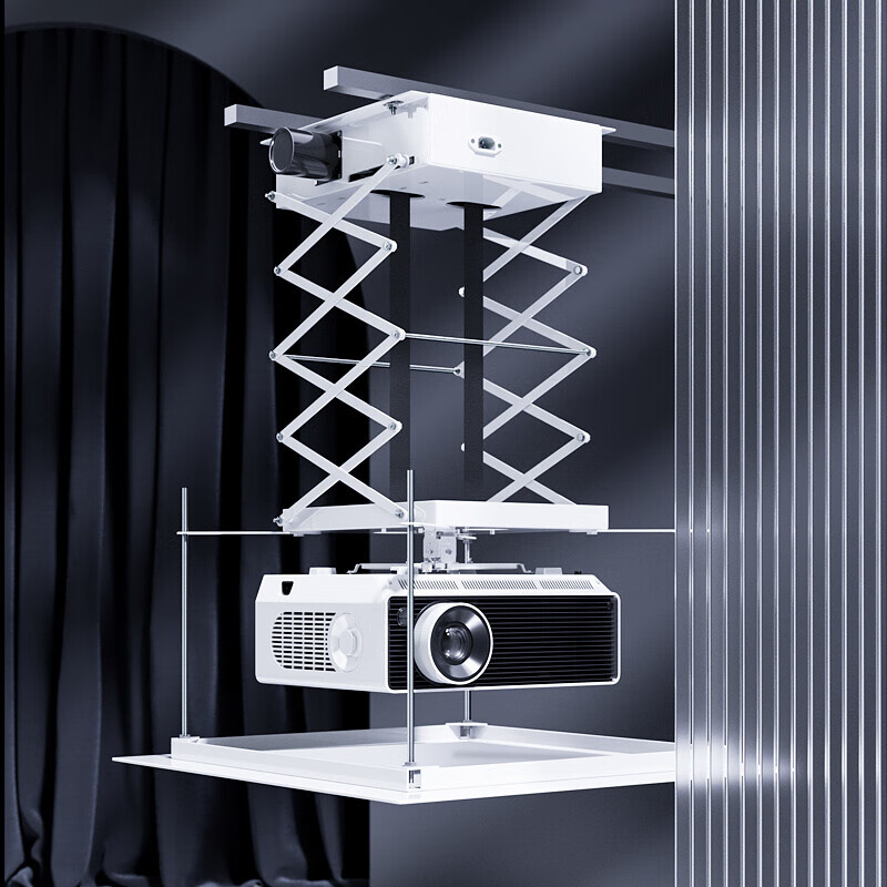 美硕 2米长度投影仪电动吊架双交剪式投影机电动遥控升降架 吊顶隐藏