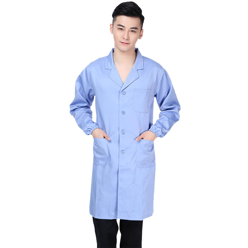 建超服飾實(shí)驗(yàn)室工作服白大褂藍(lán)大褂白大衣長(zhǎng)袖實(shí)驗(yàn)服防塵服防護(hù)隔離裝厚款 冷藍(lán)男款 3XL