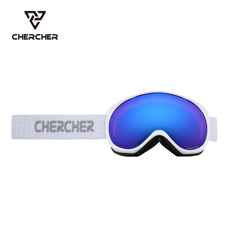 chercher chercher儿童双层球面滑雪镜防雾防撞击滑雪护目镜tago 3-9
