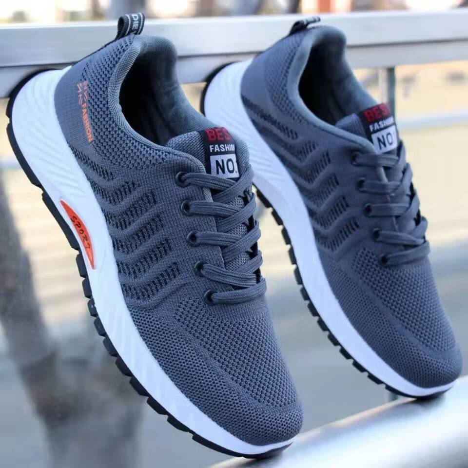 飞行员运动鞋飞织鞋男士冬天穿的男鞋新款男士四季款飞织网面透气防臭