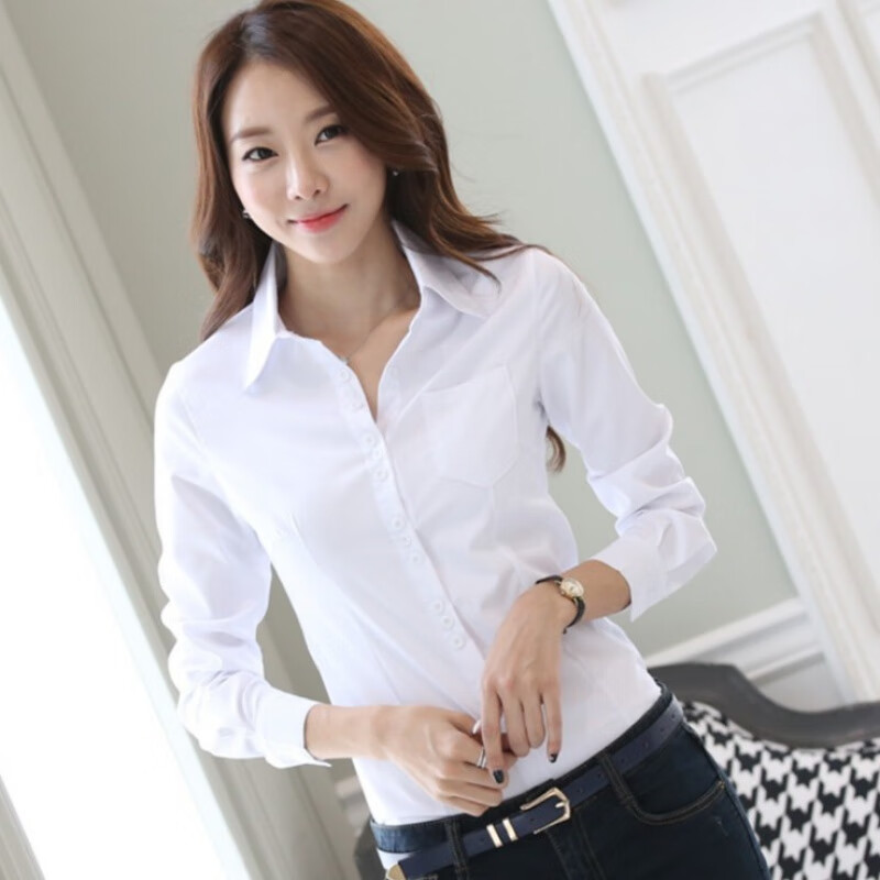 微熊长袖职业装修身气质百搭工作服女春秋衣服女装批发上衣潮女式衬衫