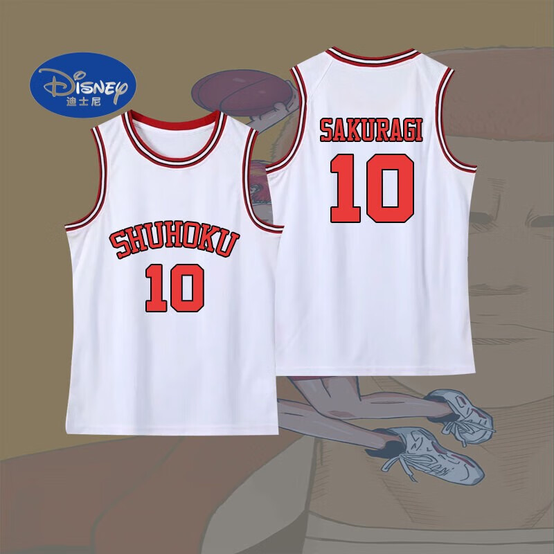 流川枫男女短袖湘北队儿童篮球服假两件球衣定制 白色背心10号单上衣