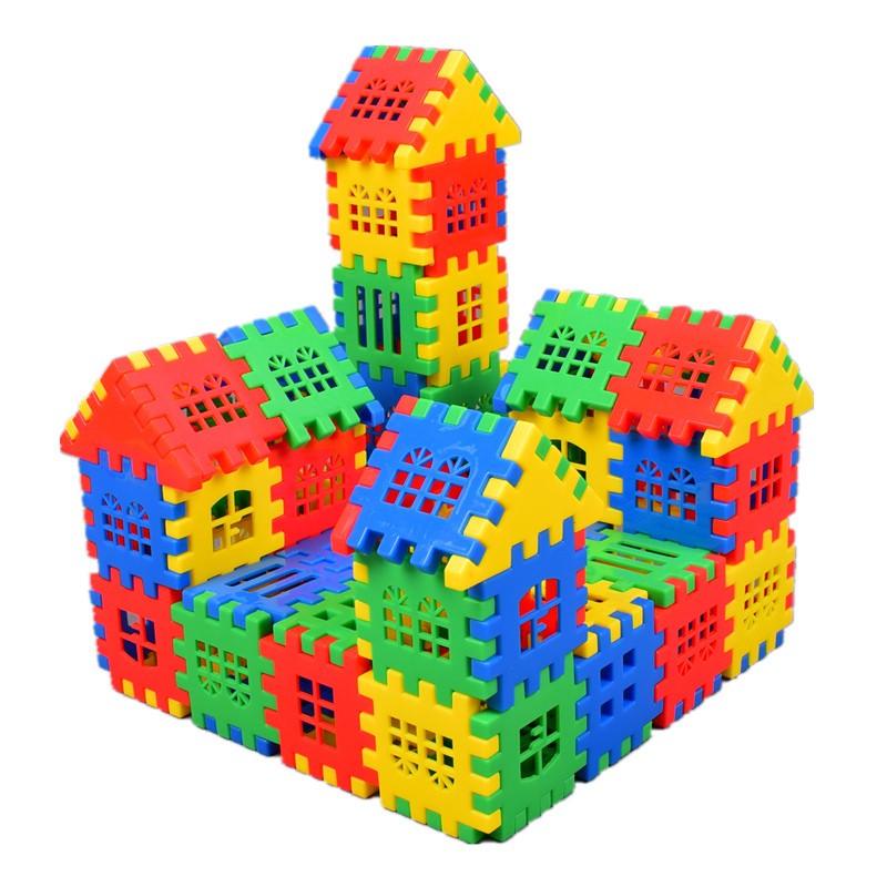 积木方块拼插乐心房子拼装袋装孩儿大号益智