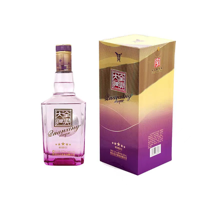 全兴紫罗兰 全兴晶彩五星紫罗兰52度 浓香型 纯粮酒婚庆送礼 整箱6