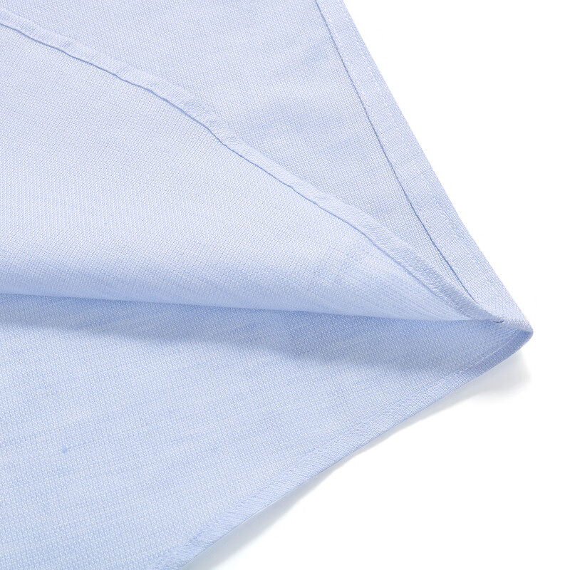 MAYOR男装 Albini高支棉麻面料商务休闲浅蓝短袖衬衫 浅蓝素色 38