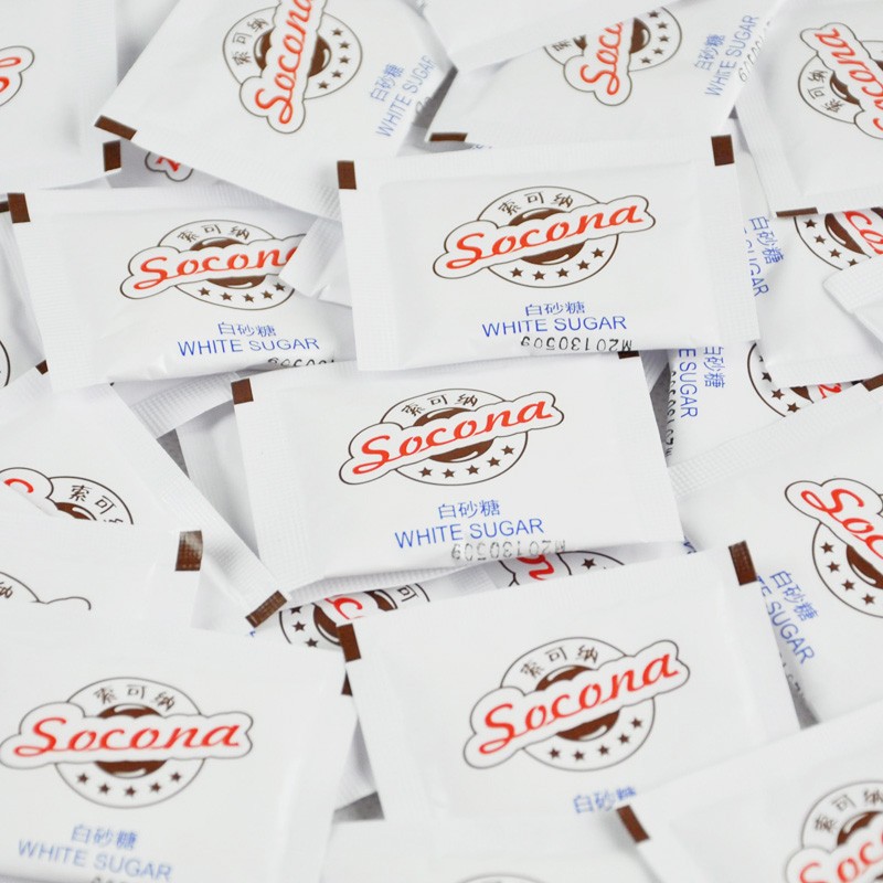 Socona咖啡糖包白/黄砂糖包 调糖咖啡糖伴侣 足量100小包装 白糖包 白糖包50小包