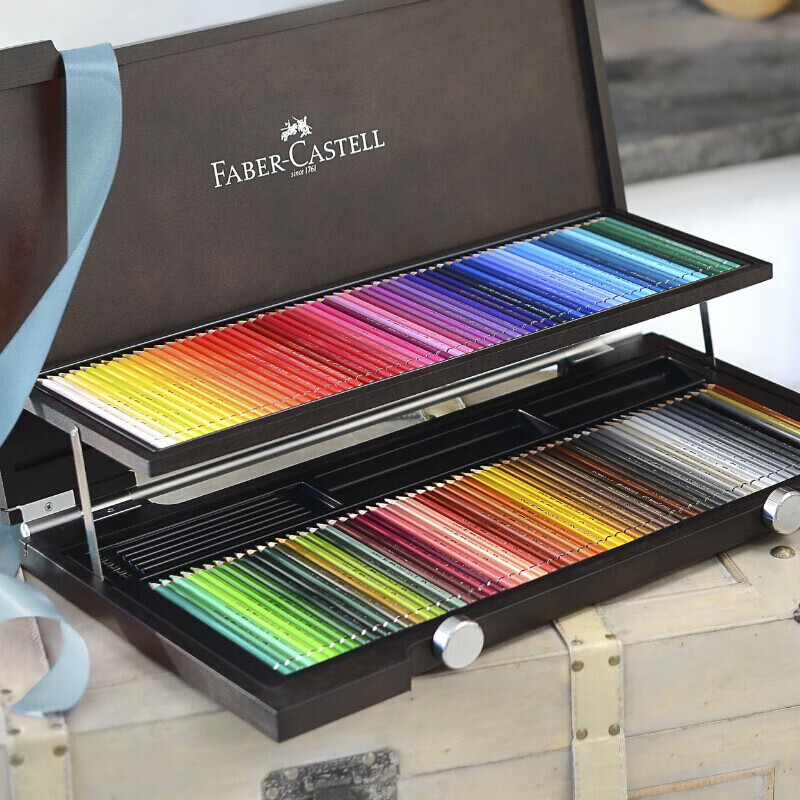 辉柏嘉绿盒(faber-castell)进口木盒水溶性彩铅120色 收藏级木盒120色