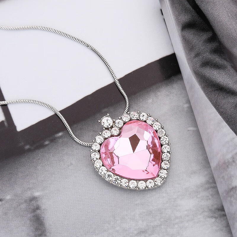 千宝莱儿童项链海洋之心项链女亚克力水晶宝石精美首饰品女节日礼物