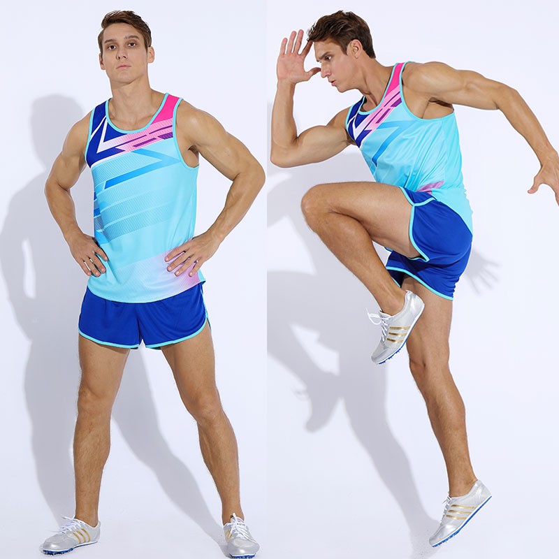 扣将体育生训练服体考田径服套装马拉松跑步比赛服短跑运动服 t911男