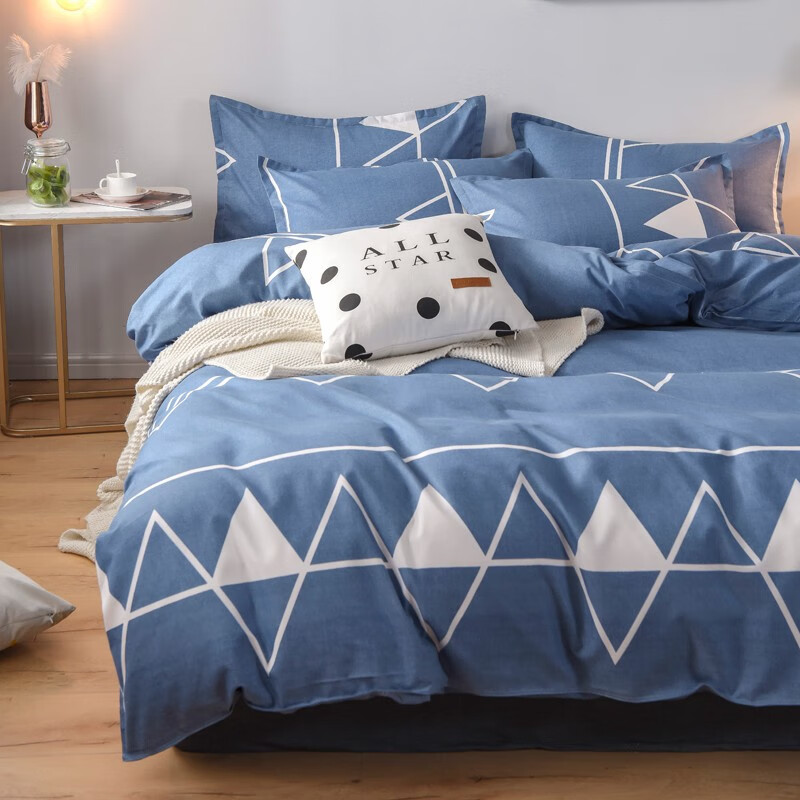 多兰诗(Duolanshi)春秋磨毛四件套 斜纹印花卡通套件被套床单宿舍四季床上四件套 洛特 1.2米 床单款 /被套150*200 三件套