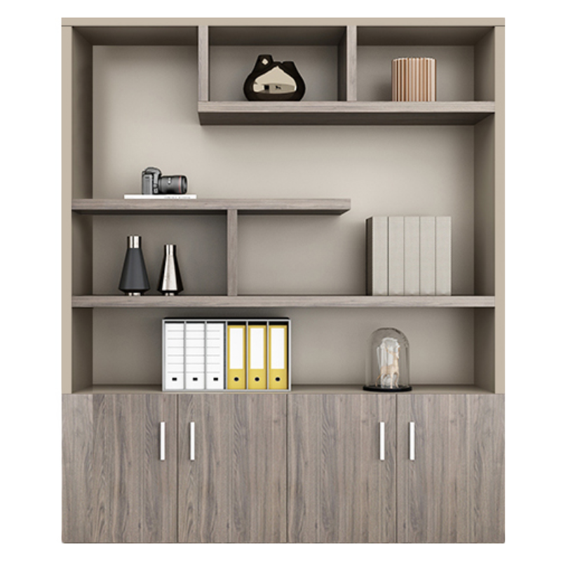 YOUE.OF办公文件柜书柜简约现代办公家具办公室档案柜木质资料柜老板办公室板式背景文件柜储物柜组合 4门(1600mm*400mm*2000mm)