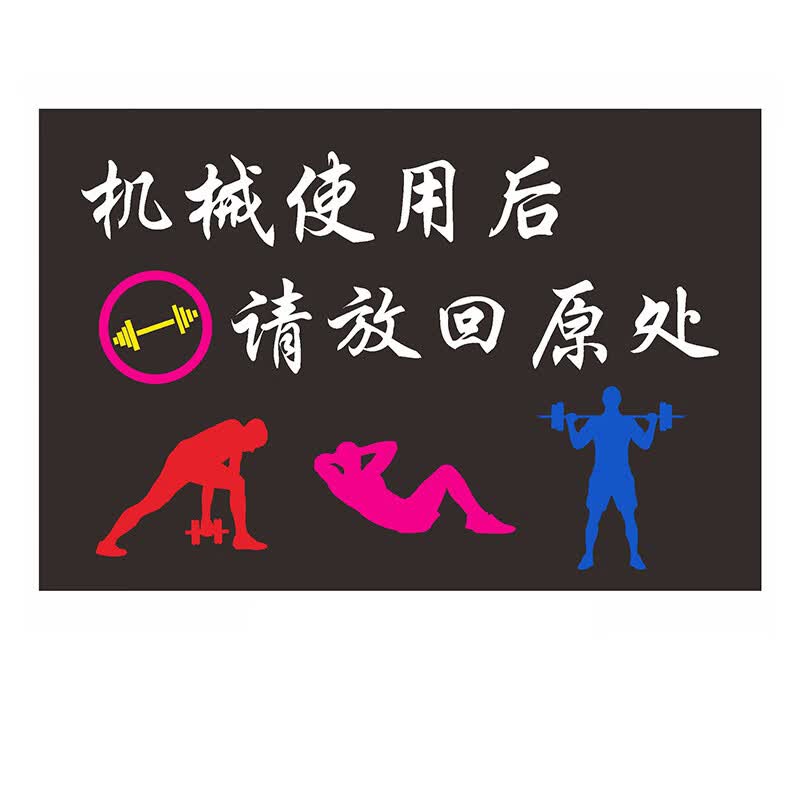 庄太太【请放回原处40*50cm磨砂材质】健身房标识牌注意安全警示标语