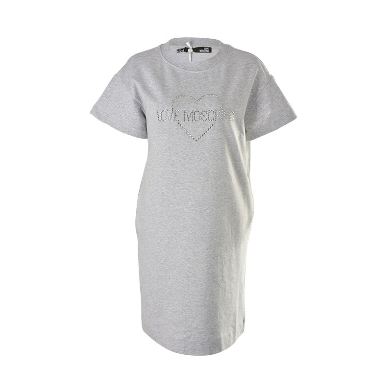 莫斯奇诺(moschino)/女士品牌logo爱心印花圆领短袖连衣裙龙年奢饰品
