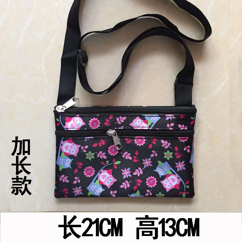 chongsukei方形斜挎包 女士贴身手机零钱包 印花小背包 时尚挂包 老人钥匙包 加长款-方形防水黑底小花斜挎包