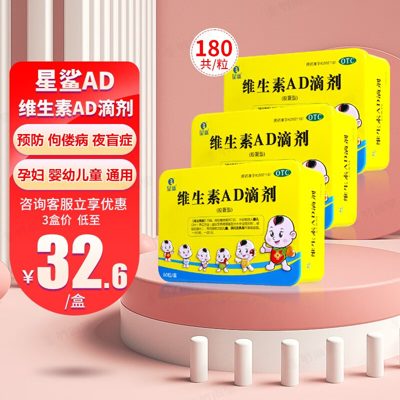 星鲨维生素AD滴剂价格走势及评测推荐