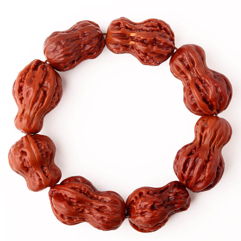 kerla文玩核桃 小秋子花生手串手持 异形葫芦盘玩把玩红皮核 大号款