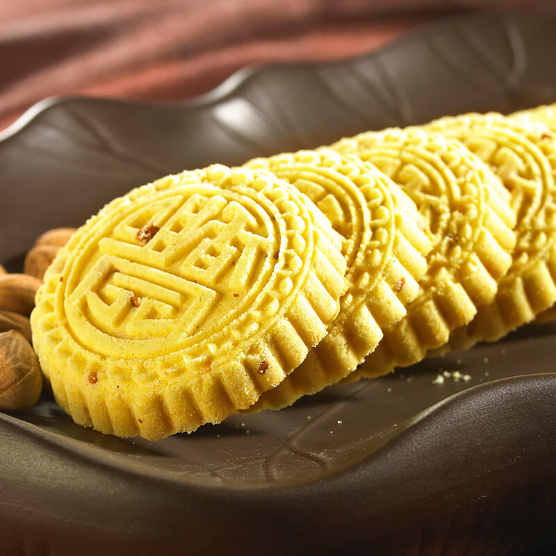 咀香园 广东中山特产手信杏仁饼 休闲粒粒杏仁饼120g 下午茶糕点小吃