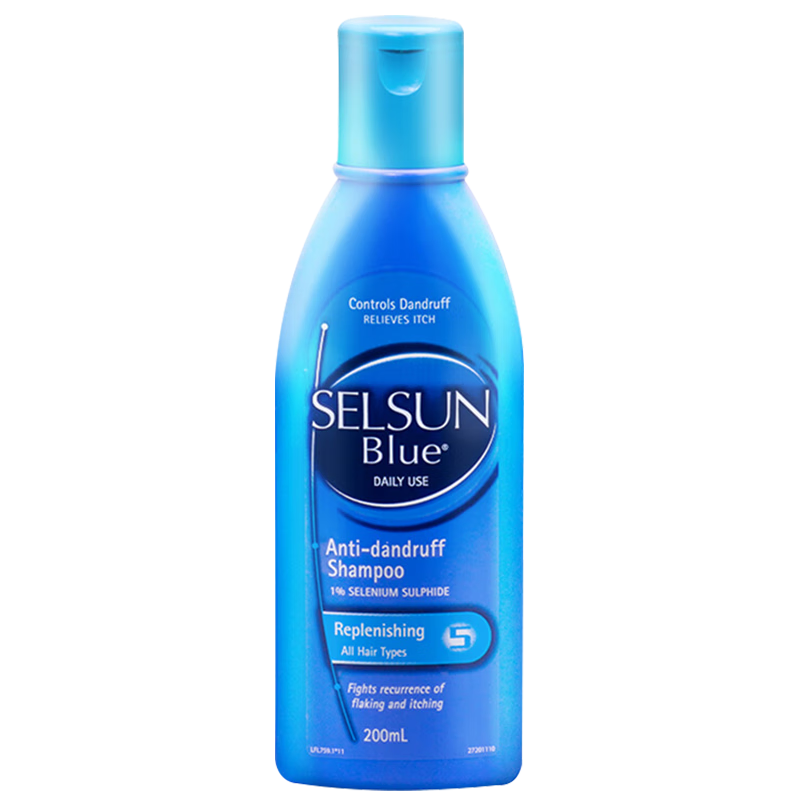 SELSUN蓝瓶1%硫化硒去屑止痒修护洗发水男女士滋养潇洒洗发露200ml*3瓶