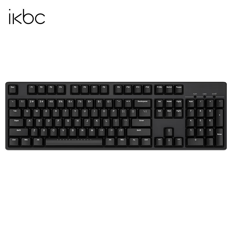 ikbc C104无线键盘机械键盘无线机械键盘樱桃cherry机械键盘PBT键帽 C104 黑色 有线 cherry 静音红轴