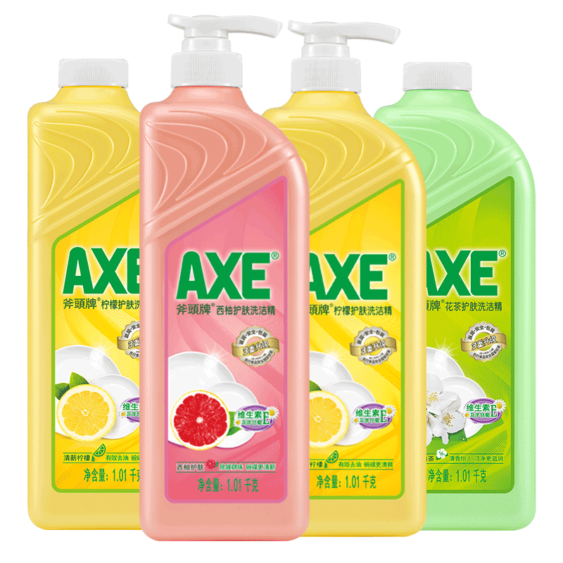 AXE斧头牌洗洁精柠檬西柚花茶4瓶维e家庭装 54.9元