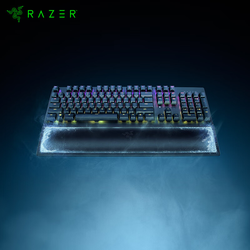 雷蛇 Razer 人体工程学键盘腕托专业版 清凉凝胶腕托 游戏护腕垫 手枕 掌托 适用全尺寸键盘 104键