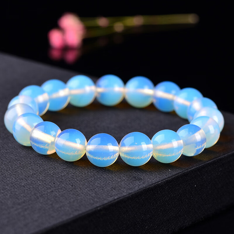 冰种蛋白石手链男女款 情侣单圈水晶饰品转运手串礼物 小巧6mm