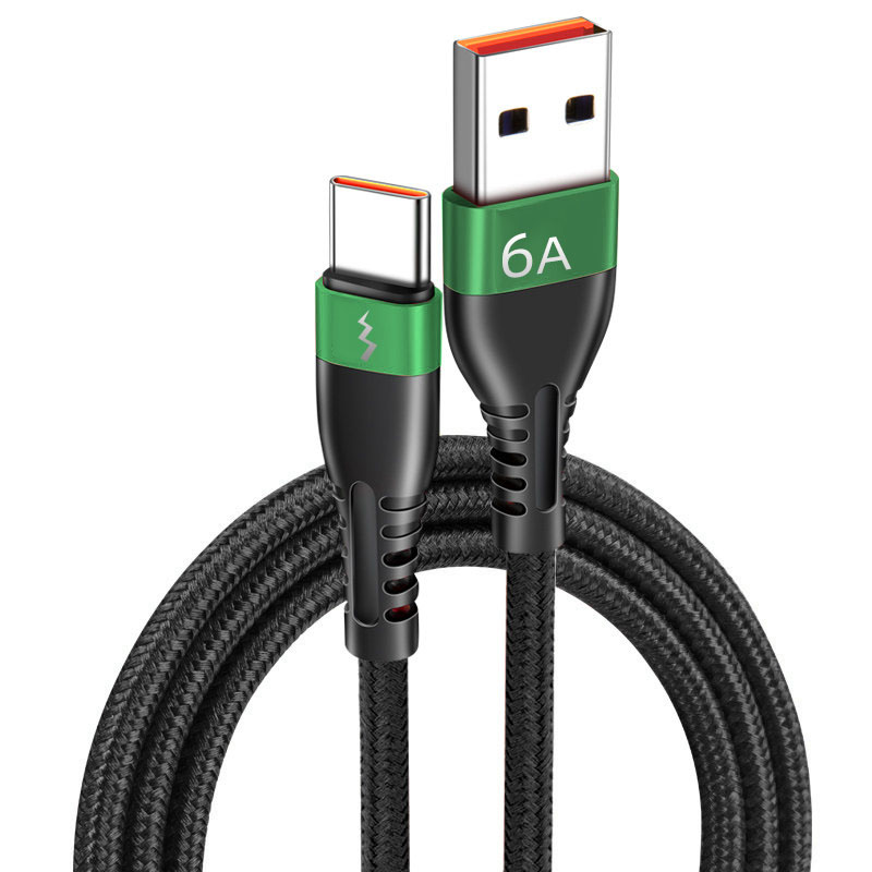 荣耀三星typec红米通用闪充电线加长 typec椭圆接口【墨绿】两条装 2