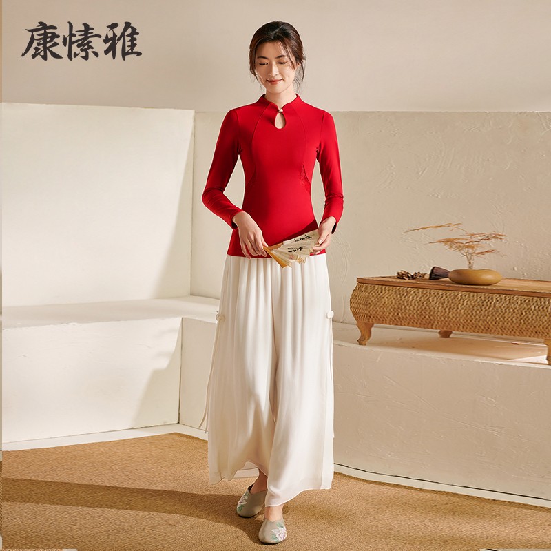 康愫雅ksua瑜伽服套装时尚修身国风古典舞服装阔腿裤休闲禅意打坐冥想