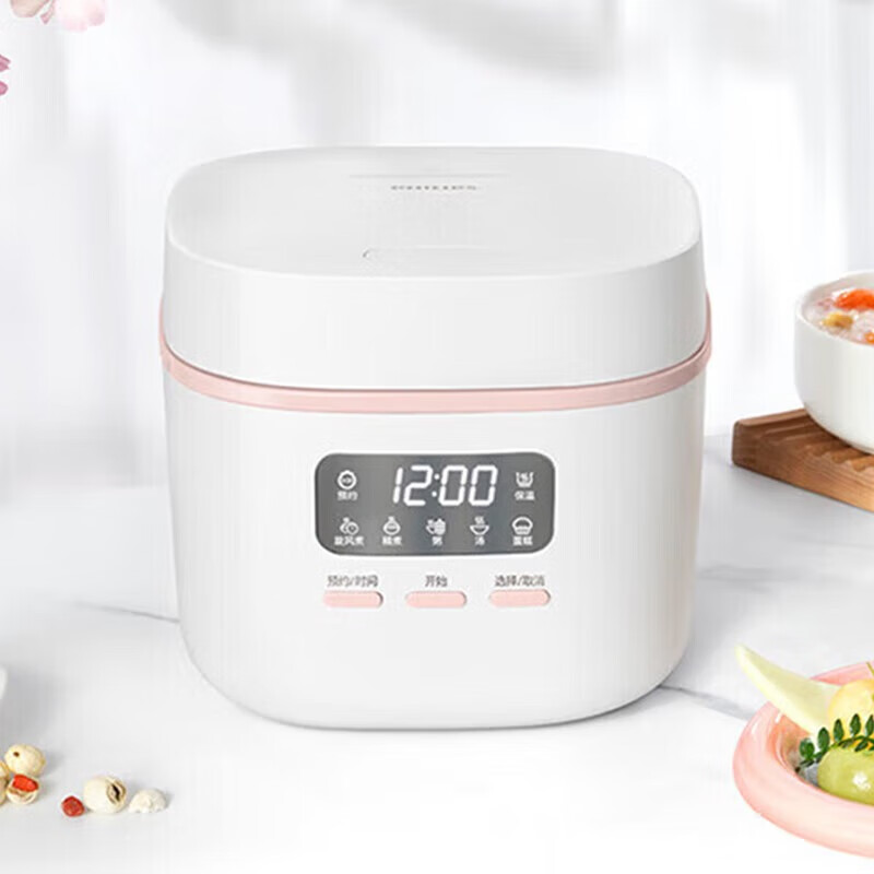 飞利浦电饭煲HD3063家用多功能1.8L迷你24小时智能预约粥汤电饭锅 HD3063/20白色 1.8L 展示机 未使用