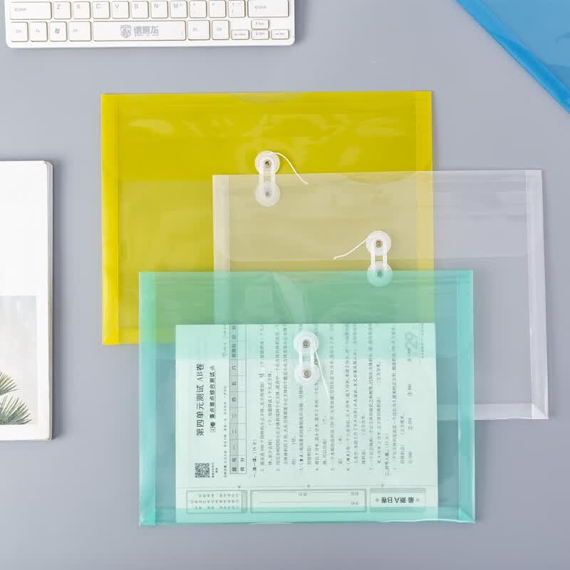 天顺文件袋透明a4塑料文件袋防水袋办公用品扣线试卷资料袋带绕绳公文