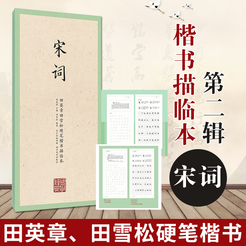 国学经典第二辑 宋词 田英章田雪松硬笔楷书描临本 书法篆刻技法千字文弟子规三字经成人行楷练字帖成人