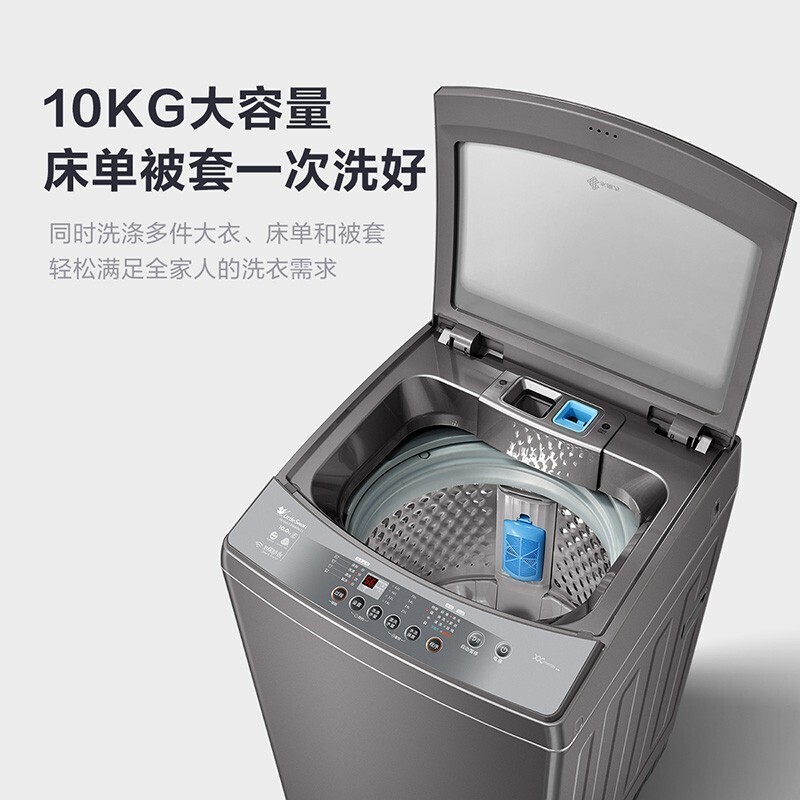 小天鹅（LittleSwan）家用波轮洗衣机全自动10公斤大容量水魔方防缠绕直驱变频智能家电TB100VT818WDCLY