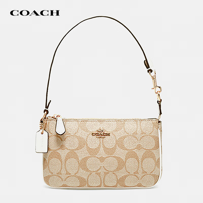 蔻驰 COACH 单肩包C3308Nolita 19系列女士经典标志米色单肩包 米色IMDQC