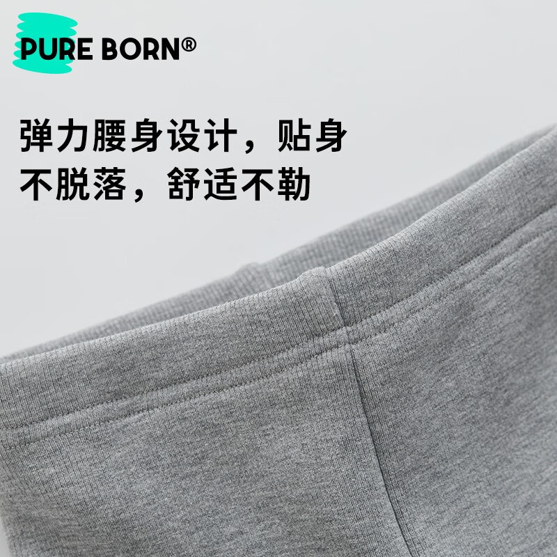 博睿恩女宝打底裤加绒加厚秋冬新款婴幼儿保暖百搭外出长裤 麻灰 100