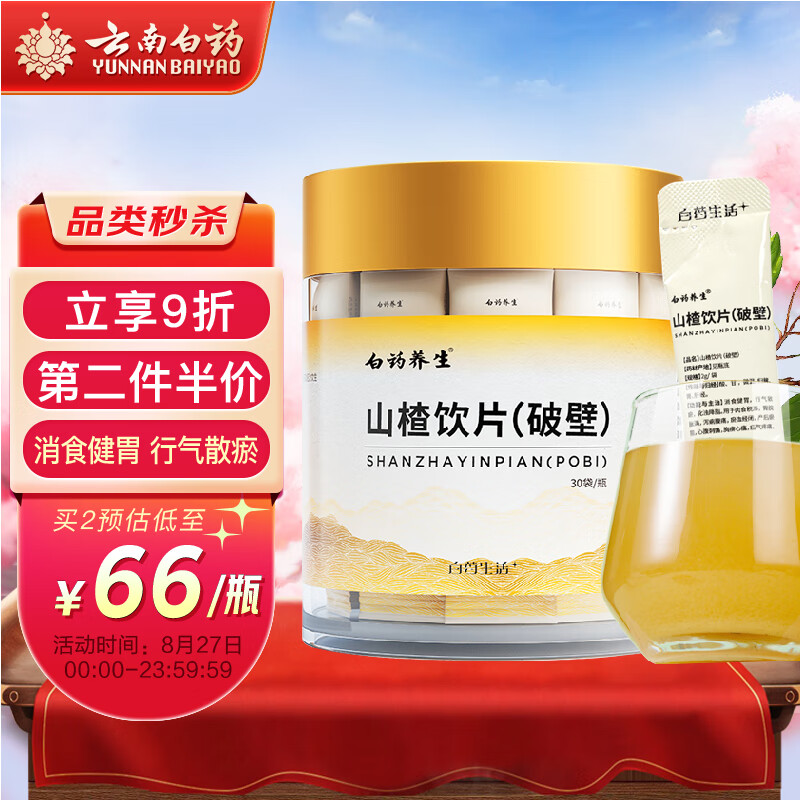 云南白药山楂饮片(破壁)价格走势及用户评价