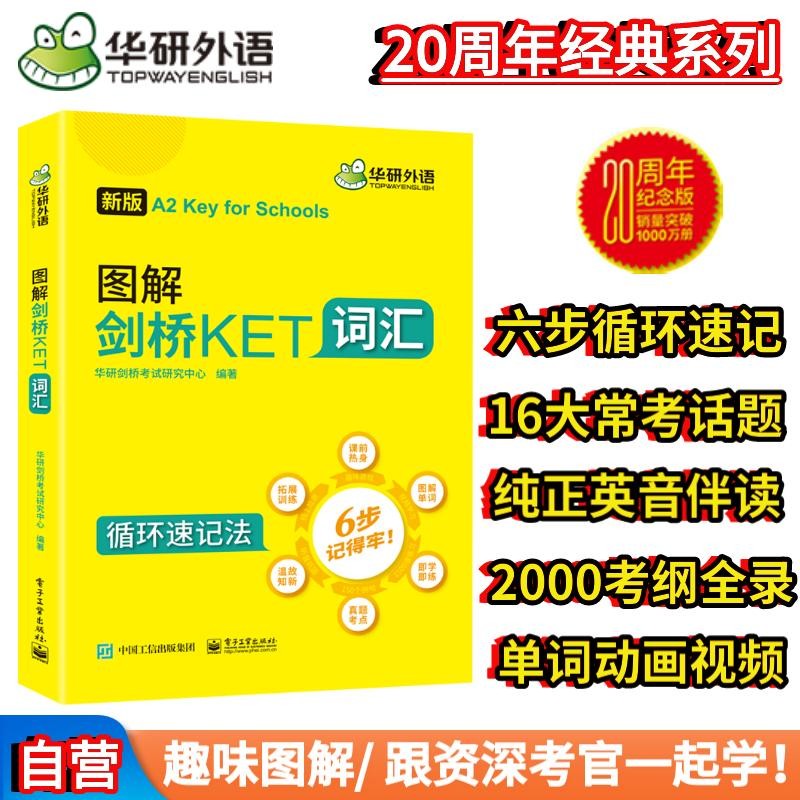 华研外语2024春图解剑桥KET词汇 A2级别 趣味图解循环记忆2000考纲词汇 PET/小升初/小学英语四五六456年级属于什么档次？