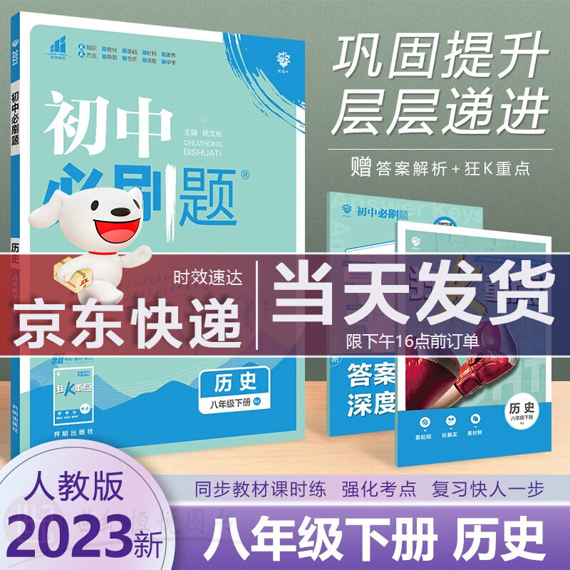 2023新版初中必刷题八年级下册历史人教版RJ同步课本练习册试卷初二8年级下册历史总复习辅导资料教辅 人教版