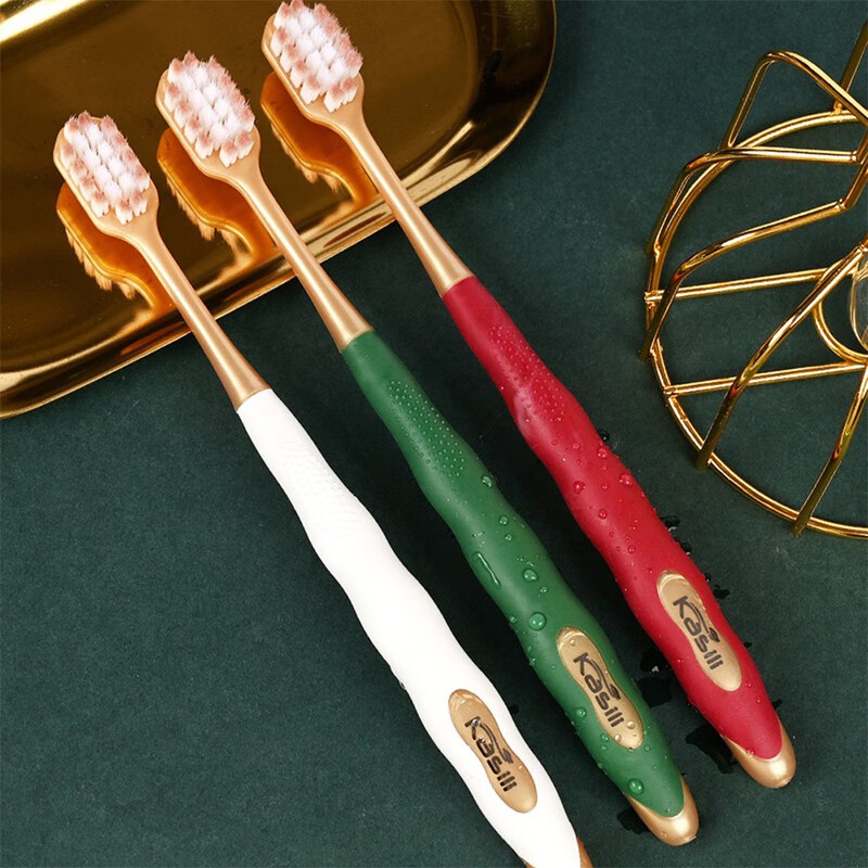 卡斯丽成人牙刷家用宽头高档细毛深层清洁软毛牙刷家庭装913 新款万根软毛牙刷【5支装】