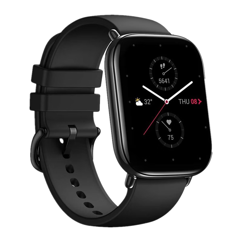 AMAZFIT Zepp E Circle 智能手表血氧心率睡眠壓力監(jiān)測 健身運動 5ATM防水 通知和警報 瑪瑙黑 超薄金屬機身，3D曲面設(shè)計