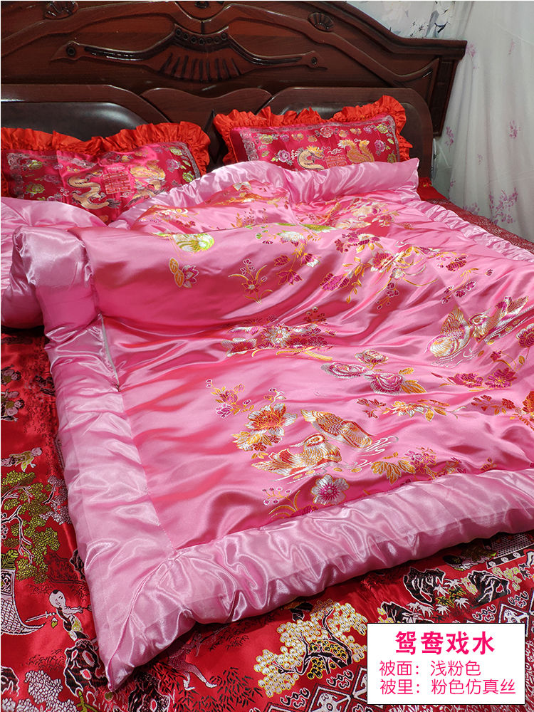 乔淑卡杭州丝绸绸缎被套老式被面段子复古古风龙凤结婚婚庆被中国风