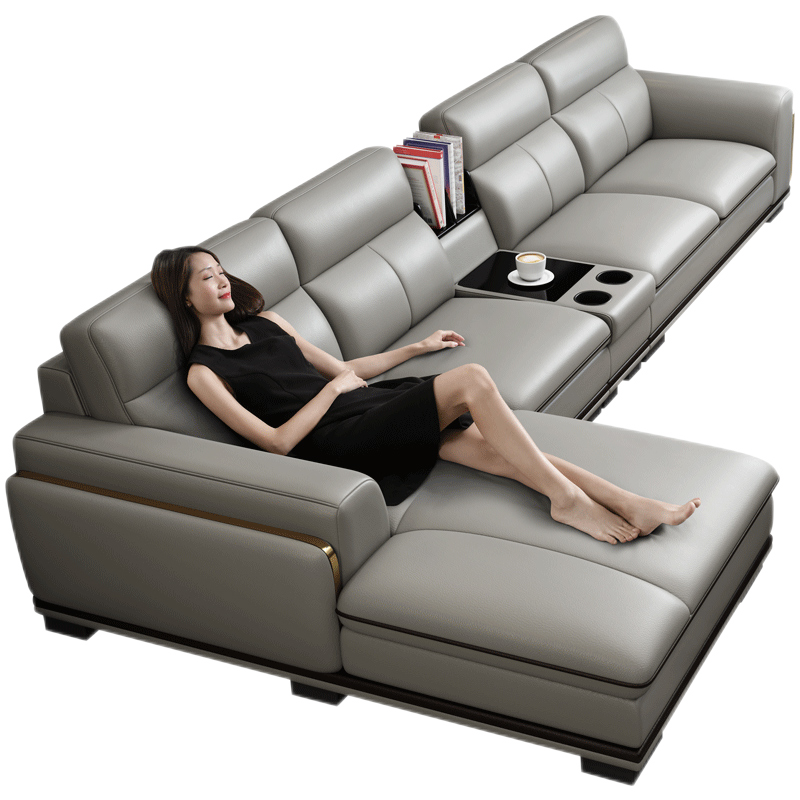 【七夕礼遇季】简奢表情 真皮沙发头层牛皮简约现代客厅大户型整装轻奢皮艺沙发组合 【升级版】3.51m 单+双+贵 七天无理由退换货