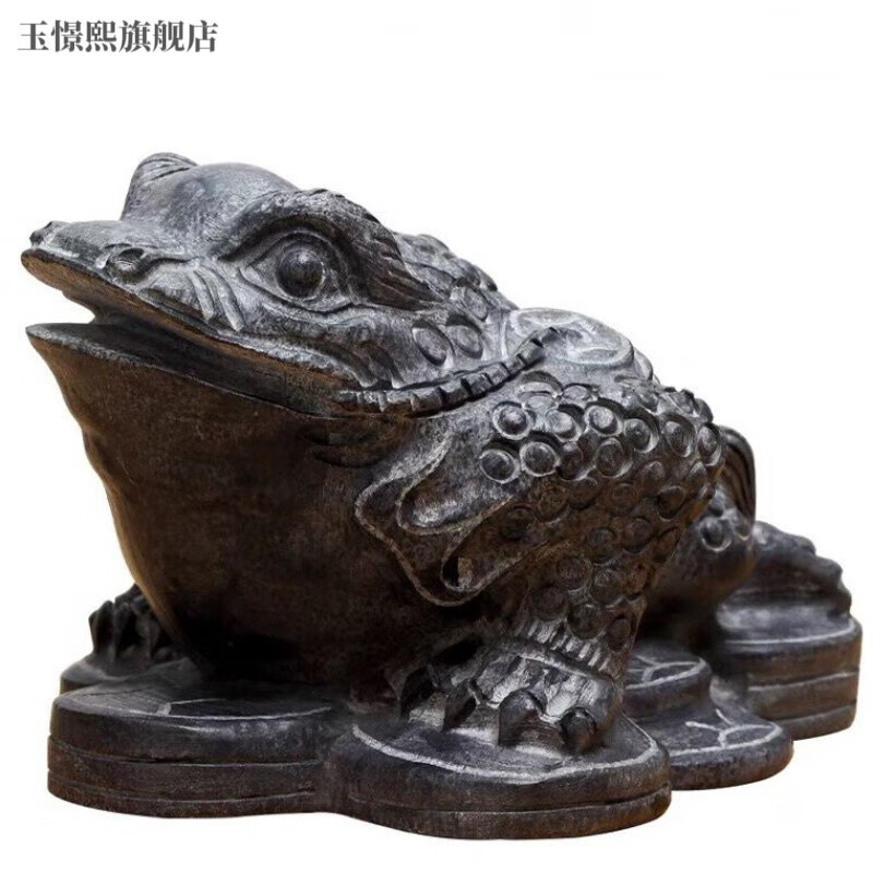 玉憬熙石雕金蟾青石石头三足蟾蜍青石金蝉蛤蟆雕刻摆件庭院家居原石