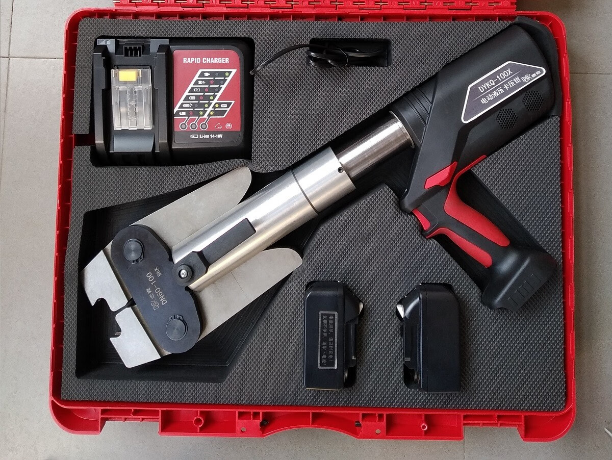 台优电动液压钳锂充电卡压钳dykq-100x不锈钢水管双卡压dn6 dykq-100x