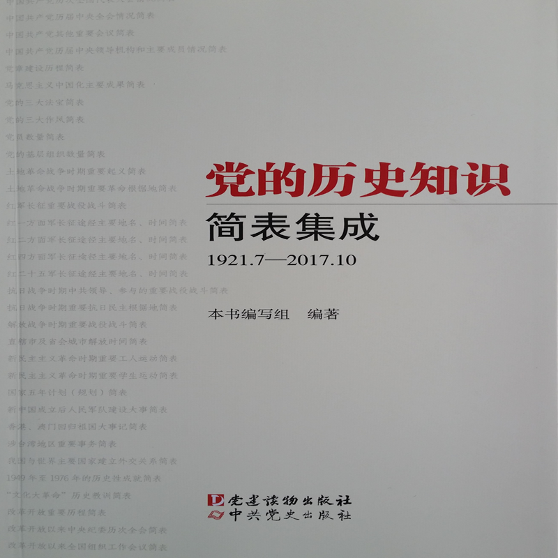 党的历史知识简表集成：1921.7---2017.10