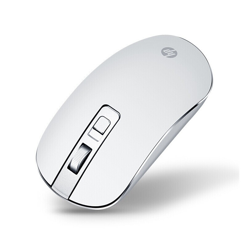 惠普（HP）无线金属鼠标s4000微声轻薄便携笔记本电脑 铝合金办公鼠标 1600DPI一键调节 银白色
