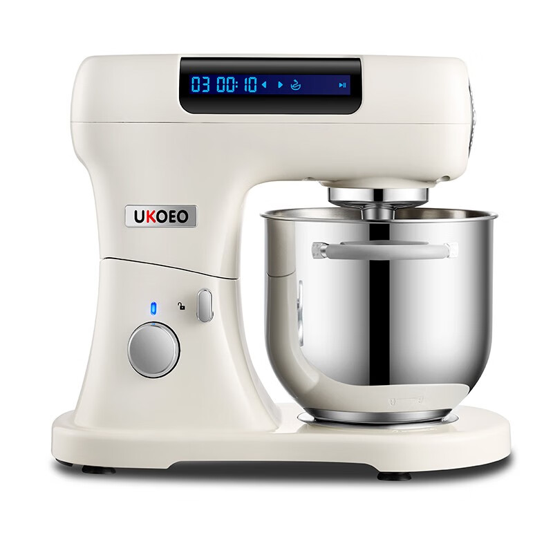 UKOEO 家宝德U8 7L厨师机家用和面机全自动揉面机鲜奶多功能打蛋机商用高比克静音 米白色(普通桶)