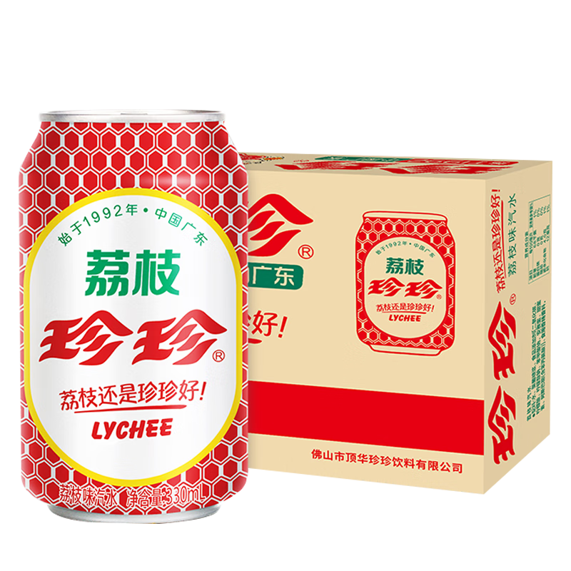 珍珍 荔枝味汽水 330ml*24听