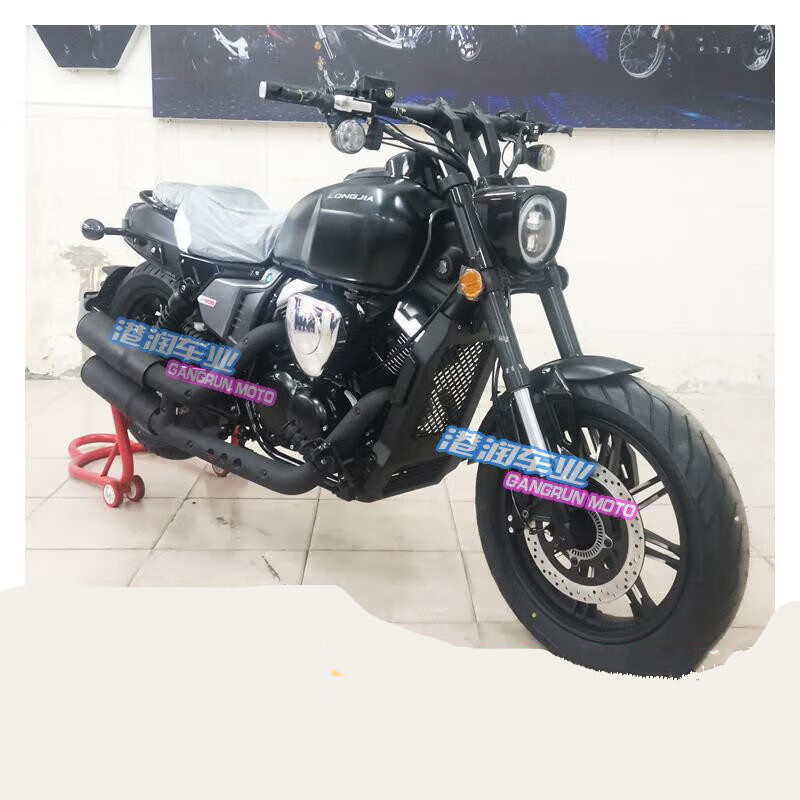 龙嘉v霸vbob复古车国四哈雷太子250双v缸带abs美式巡航电喷摩托车